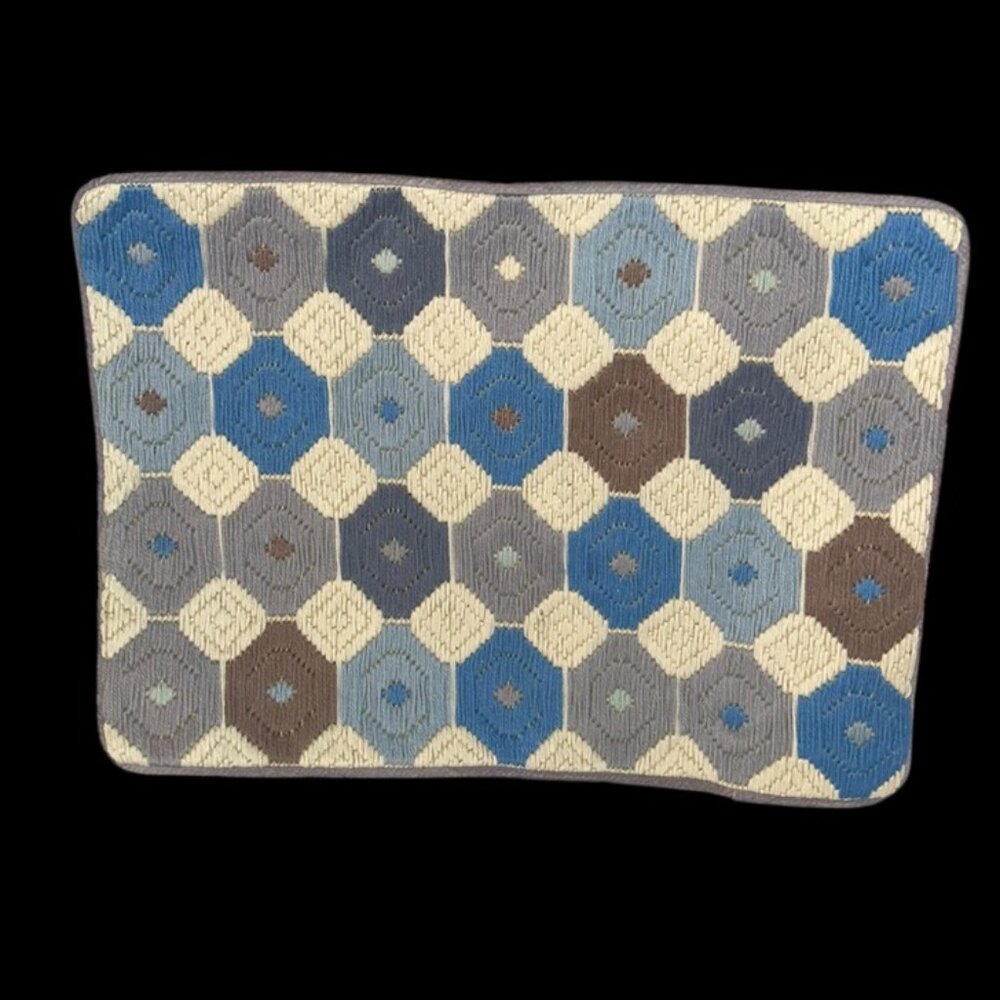 Jonathan Adler Bargello Chamomile wool velvet woven pillow cover 16x12